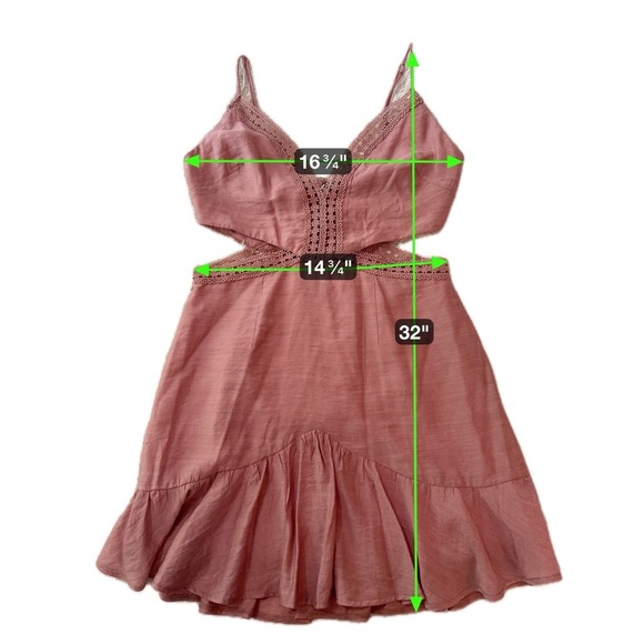 Indikah Rose Mauve Cutout Mini Dress – Size M - Picture 14 of 15